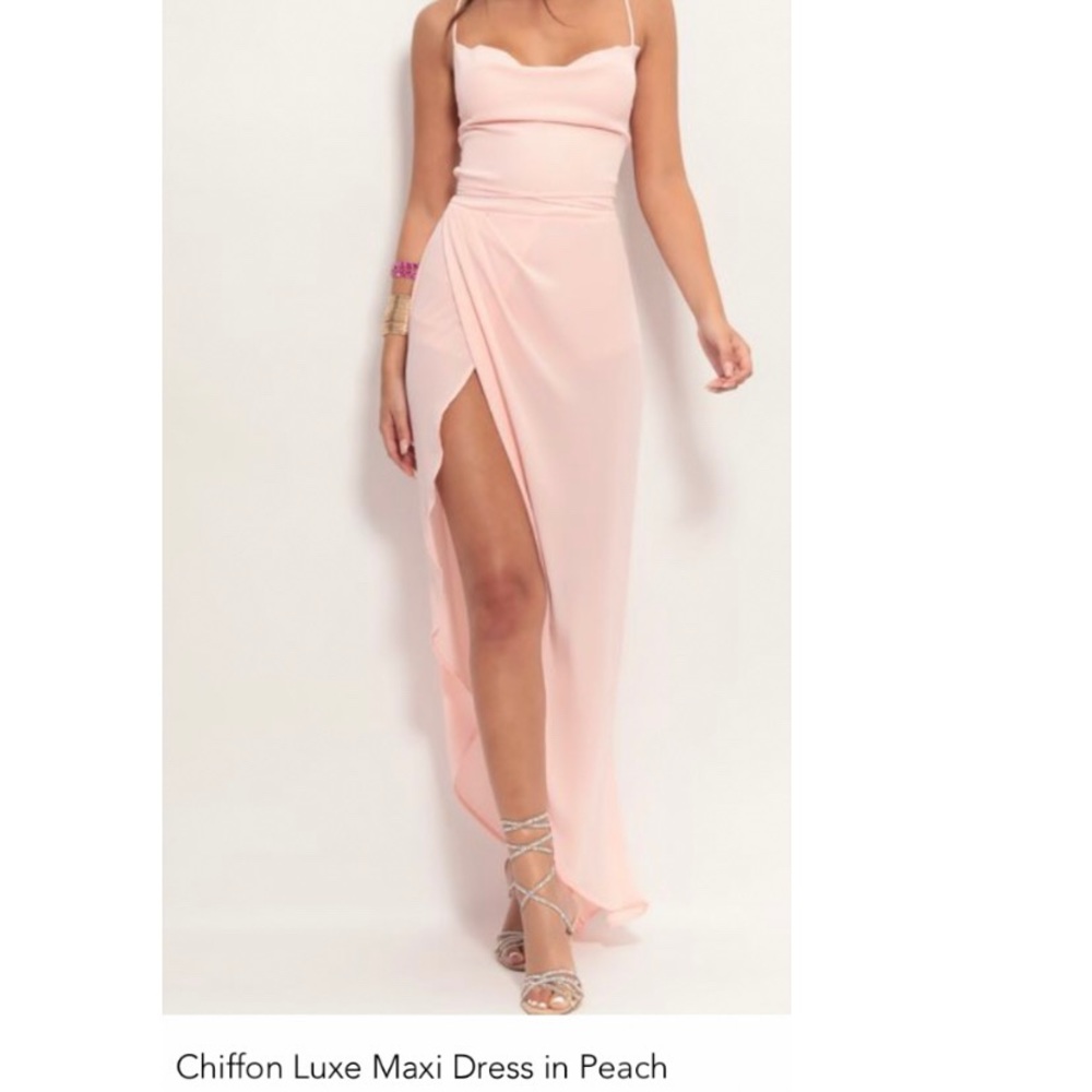 Brand new Chiffon peach pink dress from Lucy in the Sky